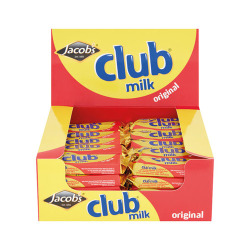 Jacobs Club Biscuits Milk Chocolate 22g (Pack of 60) J14583 Jacobs Club Biscuits Milk Chocolate 22g (Pack of 60) J14583