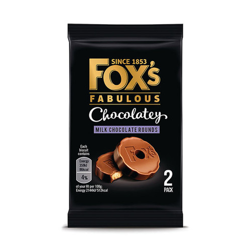 Foxs Chocolatey Rounds Biscuits Twin Pack 32g (Pack of 48) 57003247 Foxs Chocolatey Rounds Biscuits Twin Pack 32g (Pack of 48) 57003247