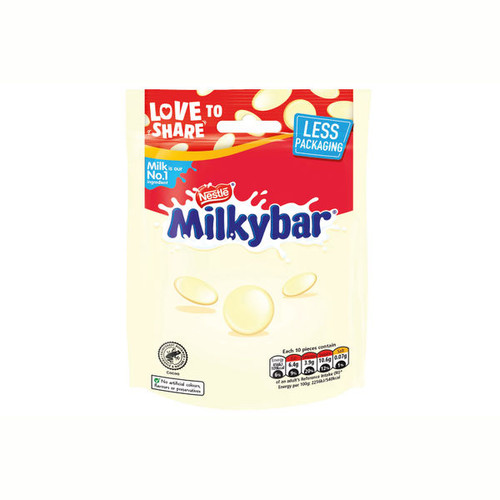 Nestle Milkybar White Chocolate Giant Buttons Sharing Bag 94g 12558513 Nestle Milkybar White Chocolate Giant Buttons Sharing Bag 94g 12558513