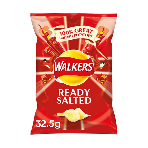 Walkers Ready Salted Crisps 32.5g (32 pack) 121797 Walkers Ready Salted Crisps 32.5g (32 pack) 121797
