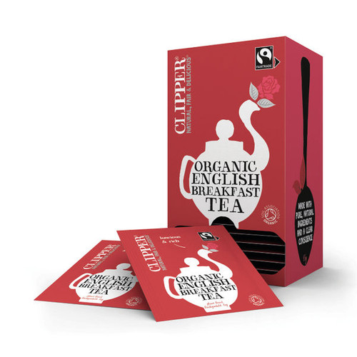 Clipper Fairtrade Organic English Breakfast Tea Bags (Pack of 25) 3027600 Clipper Fairtrade Organic English Breakfast Tea Bags (Pack of 25) 3027600