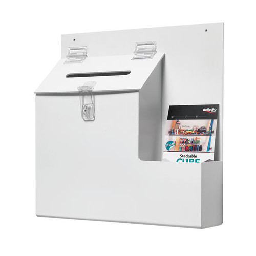 Deflecto Lockable Ballot/Suggestion Box White DE79803 Deflecto Lockable Ballot/Suggestion Box White DE79803