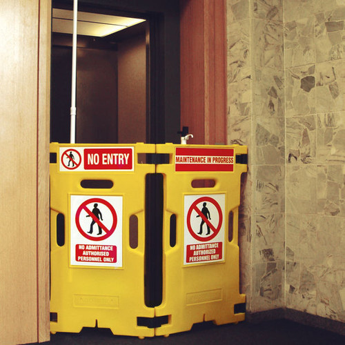 Barrier Elevator Guard Set of 2 Yellow (Pack of 2) 309856 Barrier Elevator Guard Set of 2 Yellow (Pack of 2) 309856