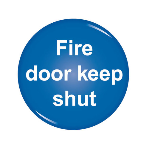 Domed Sign Fire Door Keep Shut Symbol 60mm RDS9 Domed Sign Fire Door Keep Shut Symbol 60mm RDS9