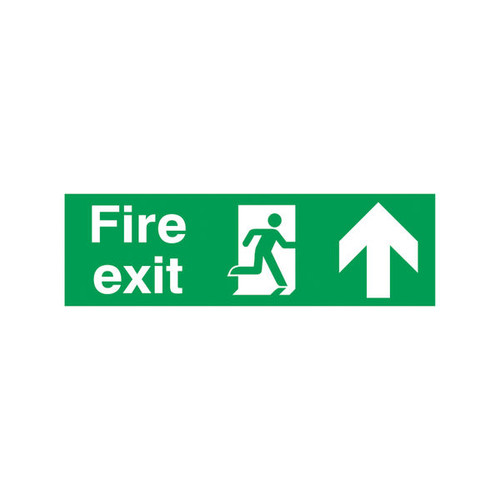 Safety Sign Fire Exit Running Man Arrow Up 150x450mm PVC FX04711R Safety Sign Fire Exit Running Man Arrow Up 150x450mm PVC FX04711R