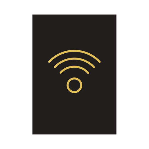 Wireless Sign Rigid Plastic 105x150mm Black/Gold Y6698721