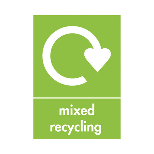 A5 Sign Self Adhesive Mixed Recycling (Pack of 5) Y7321005