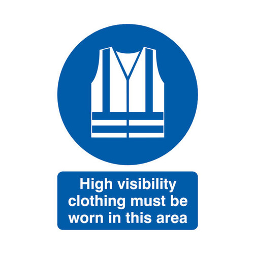 Safety Sign High Visibility Clothing Must be Worn A4 PVC MA02150R