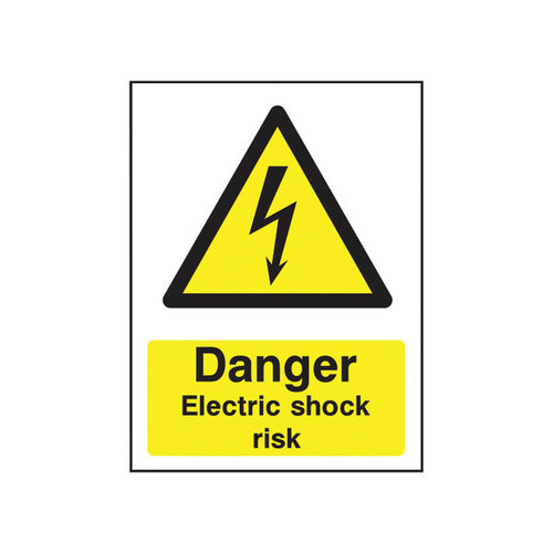 Safety Sign Danger Electric Shock Risk PVC A5 HA10751R Safety Sign Danger Electric Shock Risk PVC A5 HA10751R