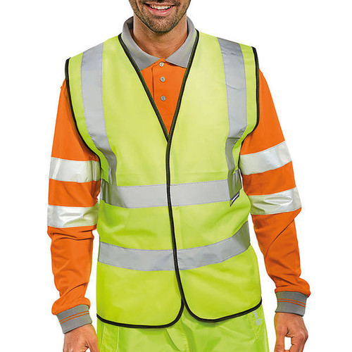 Beeswift High Visibility Waistcoat Full App G Saturn Yellow Medium WCENGM