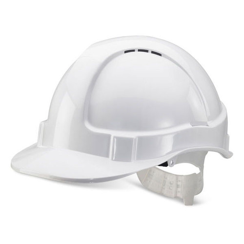 Beeswift Economy Vented Safety Helmet White One Size BBEVSHW