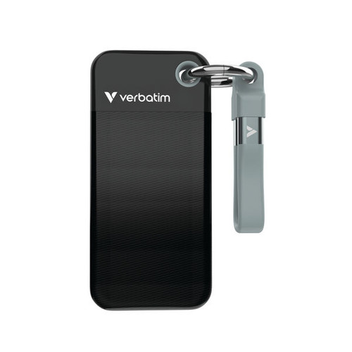 Verbatim Pocket SSD Keyring with Cable Attachment 1TB Black/Grey 32190
