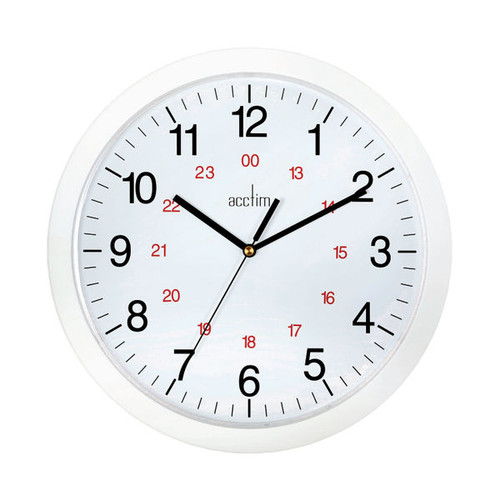 Acctim Metro 24 Hour Plastic Wall Clock 300mm White 21162 Acctim Metro 24 Hour Plastic Wall Clock 300mm White 21162