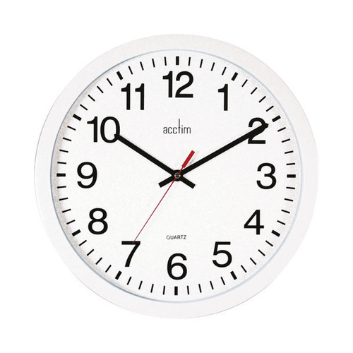 Acctim Controller Silent Sweep Wall Clock 368mm White 93/704 Acctim Controller Silent Sweep Wall Clock 368mm White 93/704