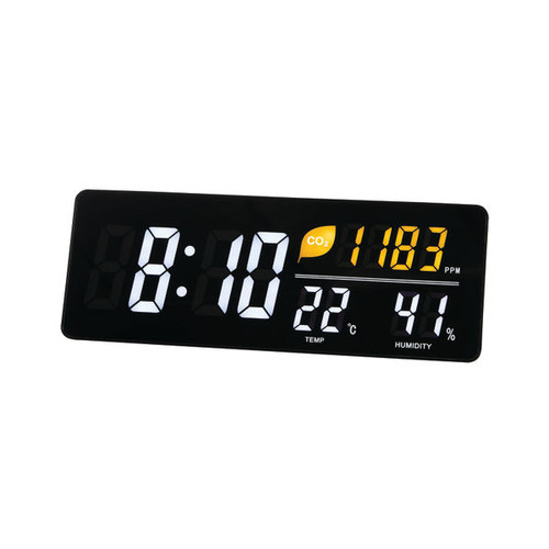 Alba LED Wall Clock With CO2 Level Temperature Humidity Sensor Black HORDGTL CO2 Alba LED Wall Clock With CO2 Level Temperature Humidity Sensor Black HORDGTL CO2