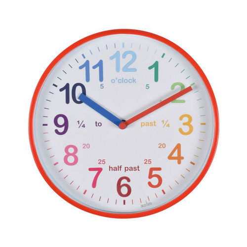 Acctim Wickford Time Teaching Clock Red Edging 22524 Acctim Wickford Time Teaching Clock Red Edging 22524