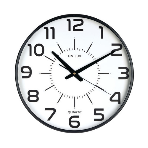 Unilux Maxi Pop Battery Clock Black 400094487 Unilux Maxi Pop Battery Clock Black 400094487