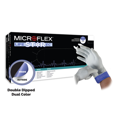 Microflex® Lifestar EC™ LSE–104 Dual–Layer Nitrile Examination Gloves White (Large 8.5 – 9.0) (Pack of 1000)