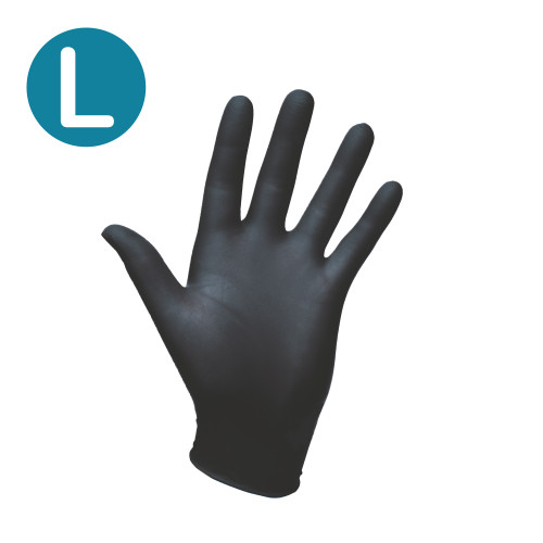 Non–Sterile Nitrile Examination Gloves Black (Large) (Pack of 200) Non–Sterile Nitrile Examination Gloves Black (Large) (Pack of 200)