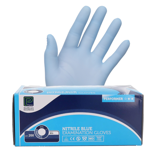 Nitrile Examination Gloves Blue Medium Box of 200