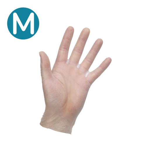 Non–Sterile Vinyl Examination Gloves Clear (Medium) (Pack of 100) Non–Sterile Vinyl Examination Gloves Clear (Medium) (Pack of 100)