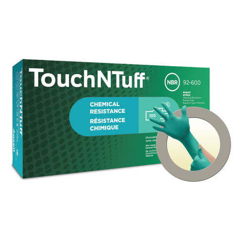 TouchNTuff® 92–600 Nitrile PPE Gloves Green (Large 8.5 – 9.0) (Pack of 100)