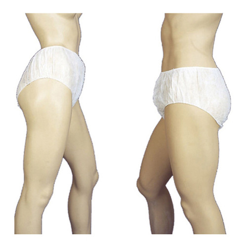 Disposable Unisex Briefs White (Large) (Pack of 100)