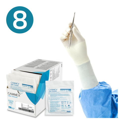 Gammex® Powder–Free Latex Textured Surgical Gloves Natural (8.0) (Pack of 50) Gammex® Powder–Free Latex Textured Surgical Gloves Natural (8.0) (Pack of 50)
