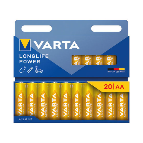 Varta Longlife AA Alkaline Battery 1.5V (Pack of 20) 4106101720