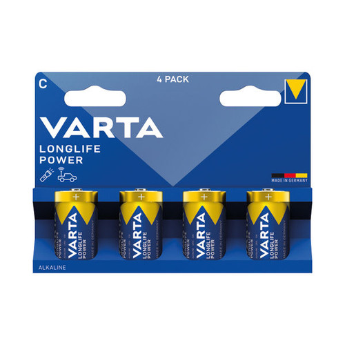 Varta Longlife Power C Alkaline Battery 1.5V (Pack of 4) 4914121424