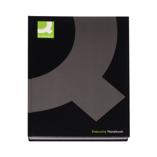 Q-Connect Hardback Casebound Notebook A4 Black (Pack of 3)