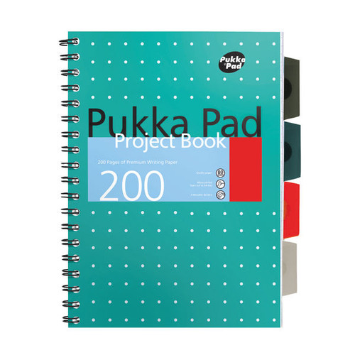 Pukka Pad Metallic Cover Wirebound Project Book A4+(3 Pack) 8521-MET