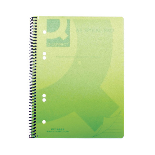 Q-Connect Spiral Bound Polypropylene Notebook 160 Pages A5 Green (5 Pack)