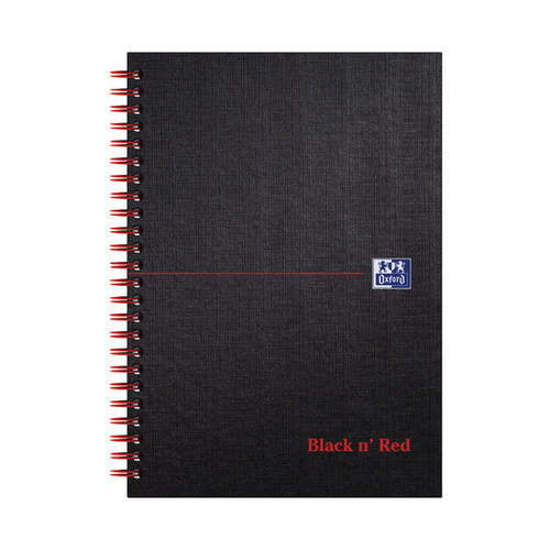 Black n' Red Wirebound Ruled Margin Hardback Notebook 140 Pages A5+ (Pack of 5) 100080192