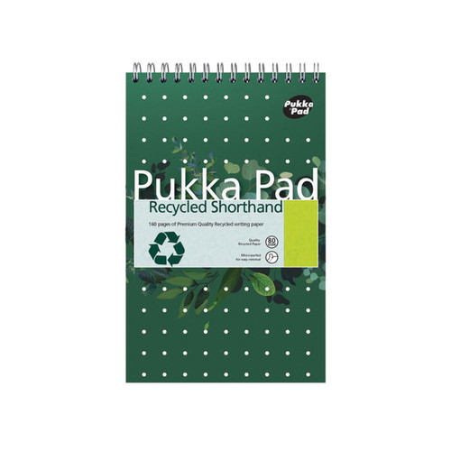 Pukka Pad Recycled Shorthand Jotta Pad Green (Pack of 3) RCSHRT160