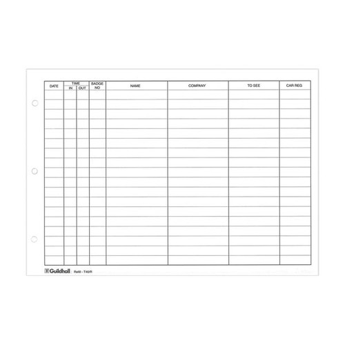 Exacompta Guildhall Loose-Leaf Visitors Book Refill (Pack of 50) T40/R