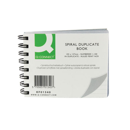 Q-Connect Feint Ruled Wirebound Duplicate Book 102x127mm KF01340