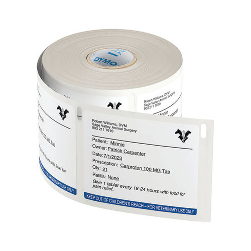 Dymo Labelwriter Veterinary Prescription 54x70mm Easy-Peel 400 Labels (Pack of 6) 2187328