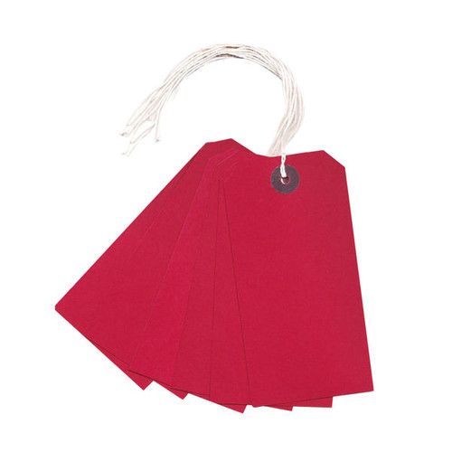 Strung Tag 120x60mm Red (1000 Pack)
