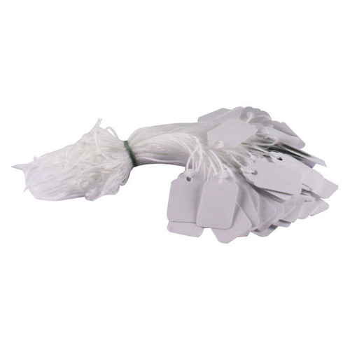Strung Ticket 27x16mm White (1000 Pack)