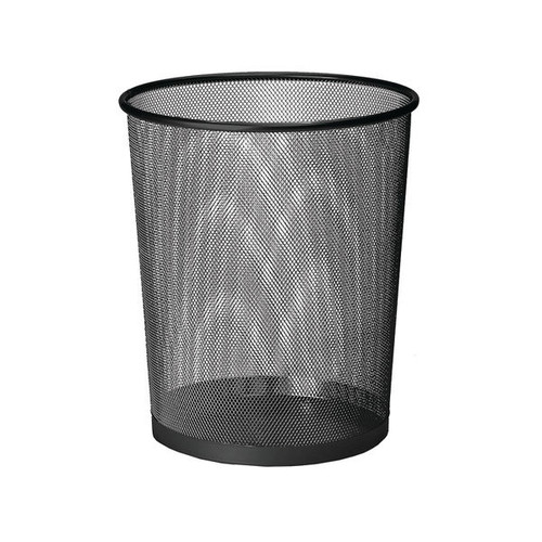 5 Star Office Mesh Waste Bin Lightweight Sturdy Scratch Resistant 20 Litre 305x345mm Black