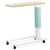Overbed Table – Height Adjustable, Melamine, Grey White Flat Top with Orange Upper Extrusion