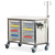 Caretray Trolley - Stainless Steel, Low Level, Double Column  4 x 100mm Trays, 3 x 150mm Trays