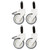 Polymer Castors 100mm, Grey White Polymer, 2 x Braking / 2 x Non-Braking (set of 4)