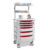 Procedure Carts - Central Line Cart - Critical Care Cart - 3 x 76mm, 2 x 152mm, 1 x229mm Drawers, Red Handles, Keyless Entry Touch Pad