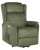 Reclining Armchair, Electric, Vinyl Schwarz & VP Fabric Green
