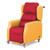 Reclining Porters Armchair, Waterfall Back, Handset Operated, Vinyl Turkis & VP Fabric Green