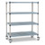 Polymer Racking - MetroMax Q, Stationary Unit - 1590mm High, 4 x Grid Shelf - Shelf Size 1219 x 610mm
