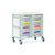 CARETRAY TROLLEY - MILD STEEL - DOUBLE COLUMN - 1400MM HIGH - 6 X 100MM & 8 X 150MM TRAYS