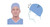 Cluster Keyback Surgical Cap Blue